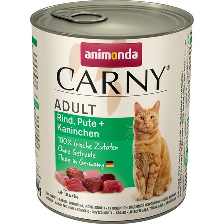 Влажный корм Animonda Carny для взрослых кошек с говядиной, индейкой и кроликом - 800 г  Превью